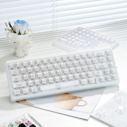 PC Frosted Translucent White Keycap With Light-transmitting Mechanical Magnetic Compatibility