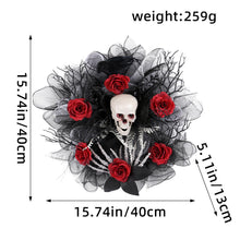 Halloween Skull Rose Wreath