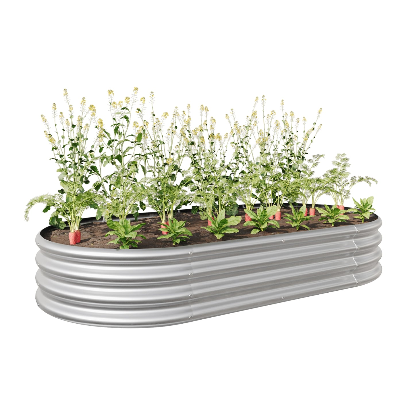 Oval Large Metal Raised Garden Bed For Plants, Vegetables, Flowers