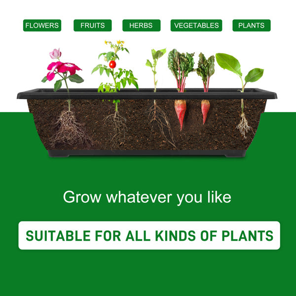 65x60x130cm 5 Layers With Wheels Black PE Planter Pot