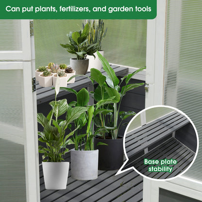 76x48x86Walk In Polycarbonate Greenhouse For Patio  Gardening