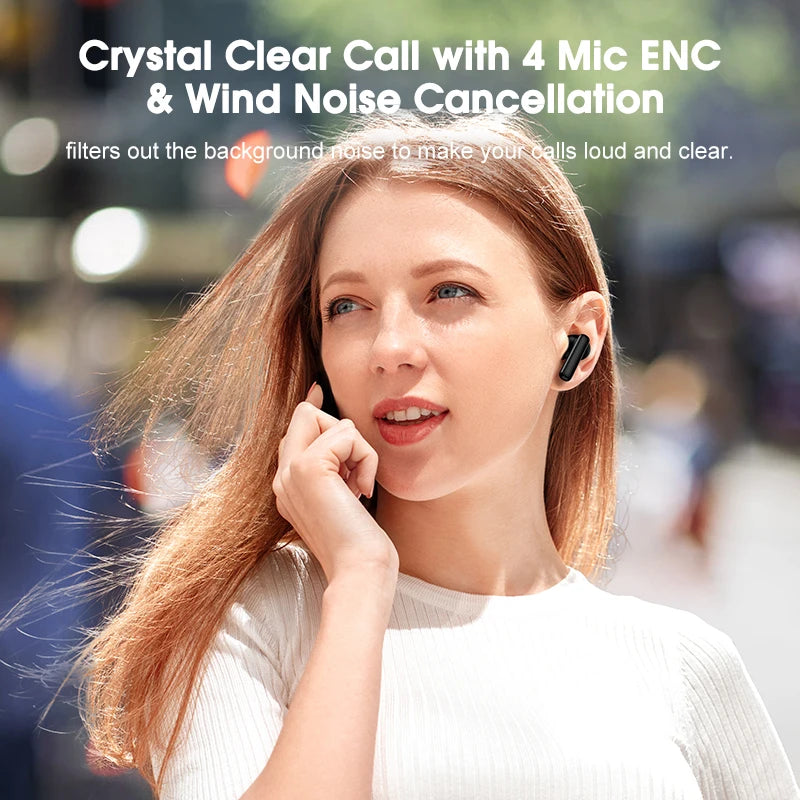 QCY T13 ANC Earphone Bluetooth 5.3 with active noise cancellation and fast charging for wireless audio and gaming
