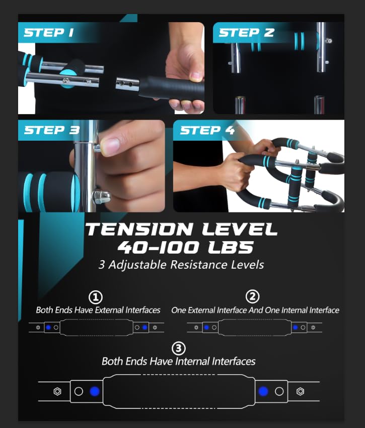 Adjustable Power Twister Bar for Chest and Arm Strength Training

