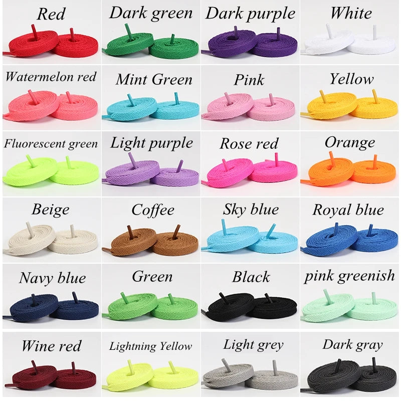 Thick flat AF1 replacement shoelaces in black and white for high-top sneakers

