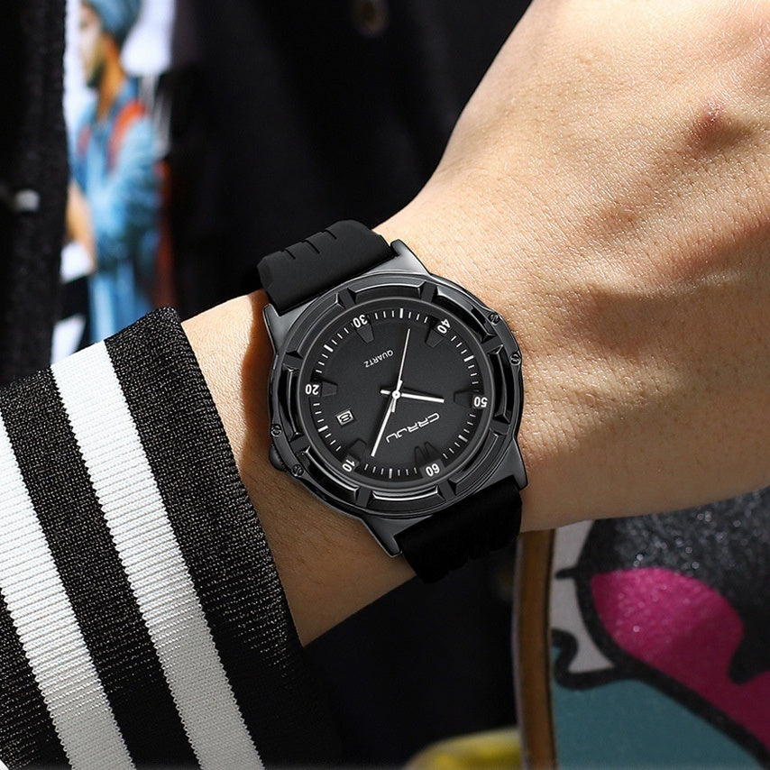 Alloy calendar sports watch for couples with sporty design