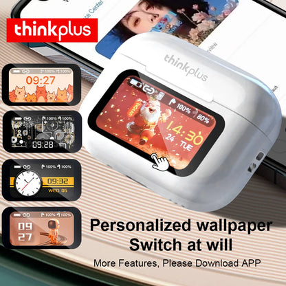 Thinkplus Wireless Bluetooth Earphones with ANC noise reduction, HD mic, LED touch screen, and gaming headset features