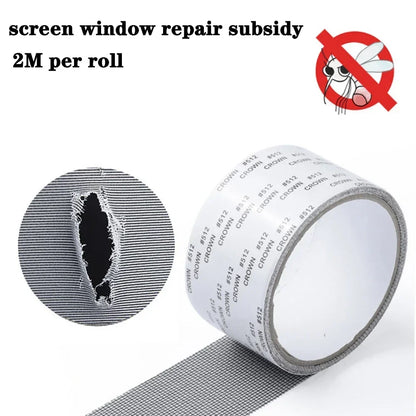 Waterproof Window Screen Repair Tape with Self-Adhesive Anti-Insect Mesh for Quick and Easy Window and Tent Fixes