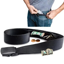 Unisex travel anti theft belt with hidden money compartment

