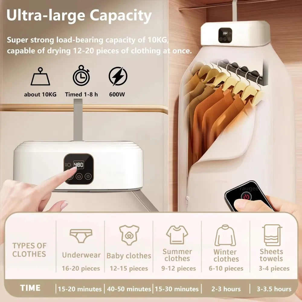 Mini portable electric dryer for travel, RVs and small apartments