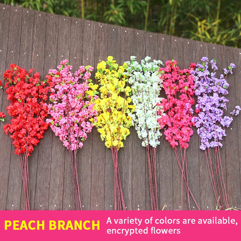 artificial peach blossom branches