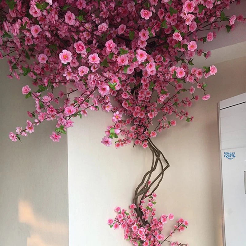 artificial peach blossom branches