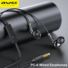 Awei Wired Headphones with Stereo Bass, Mic, and In-Line Control for Phones