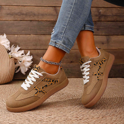 Large Size Color Blocked Round Toe Women's Shoes