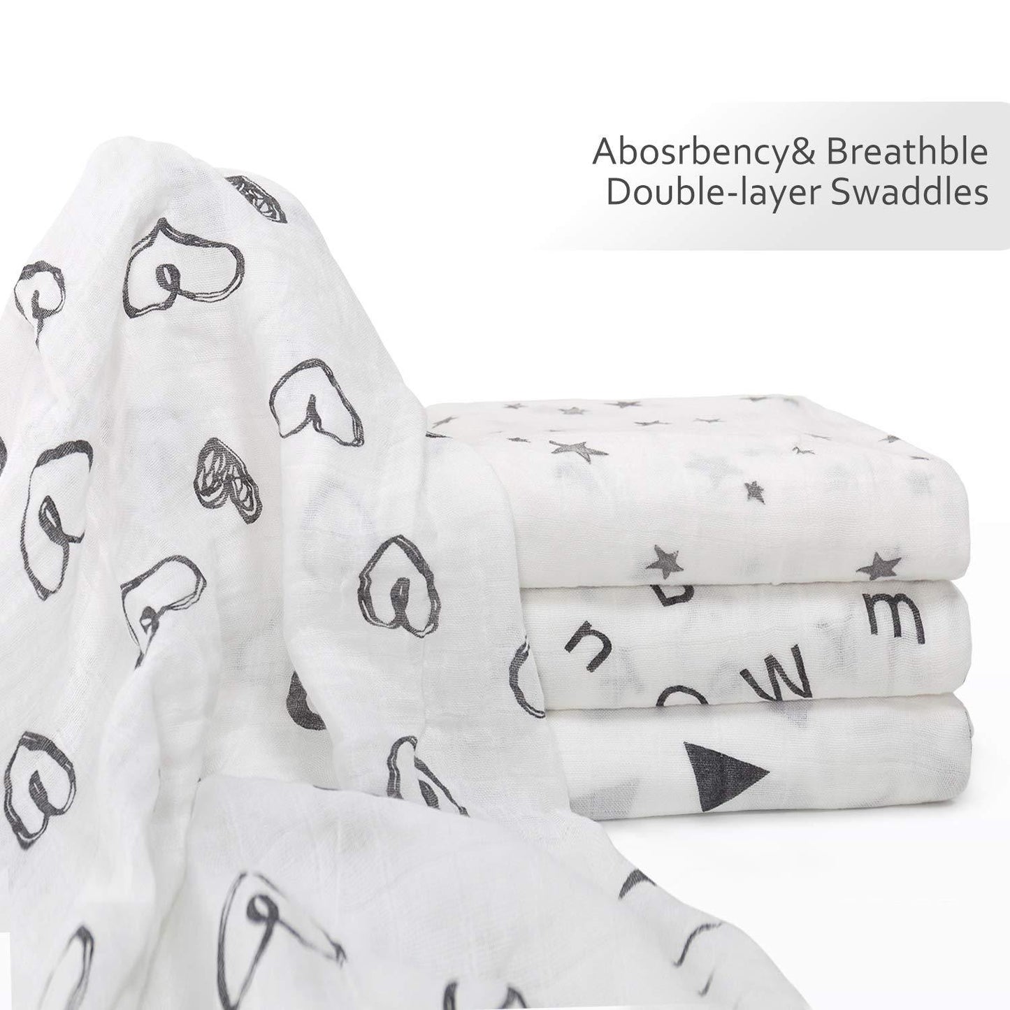Bamboo Muslin Swaddle  Neutral Receiving Blanket