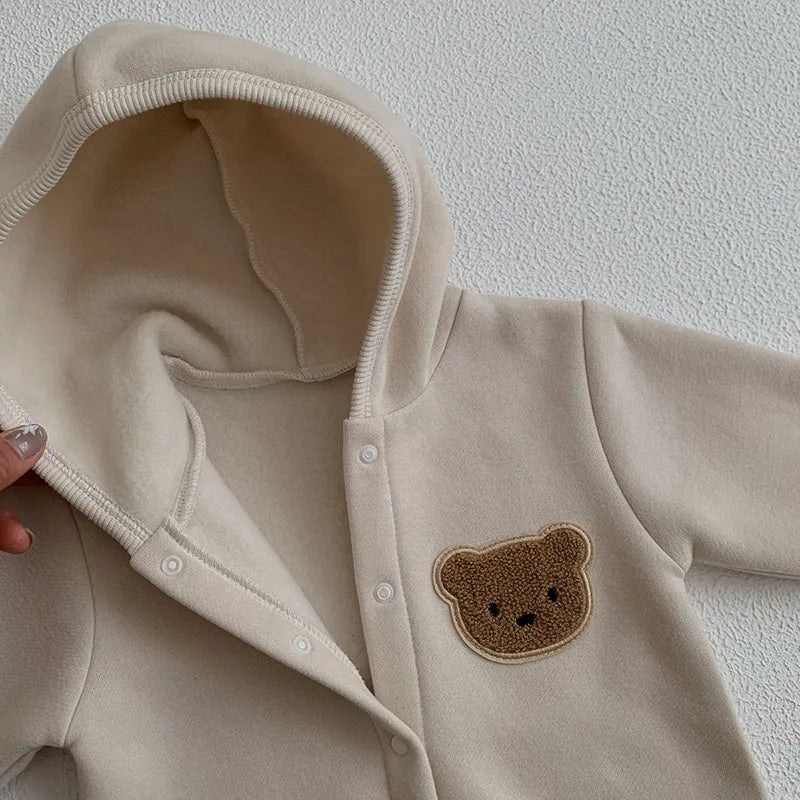 Baby bear bodysuit with long sleeves for autumn or winter wear

