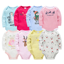 100% cotton baby bodysuit set with long sleeves for newborn boys and girls

