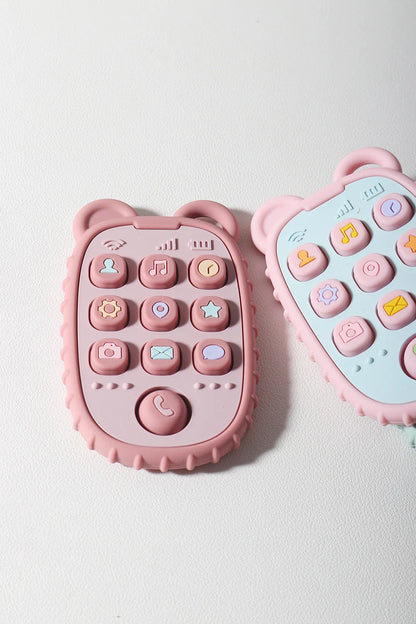 Colorful baby phone teething toy safe for chewing and learning

