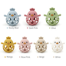 Cartoon chick-shaped baby silicone teether for teething relief