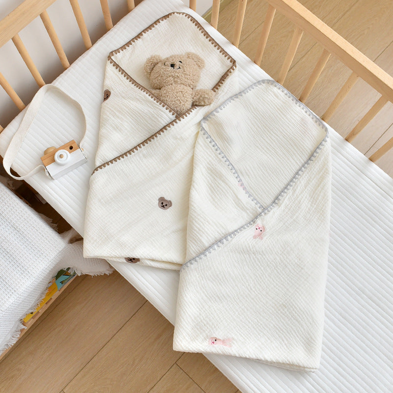 Soft baby cotton blanket with cartoon design for newborn comfort

