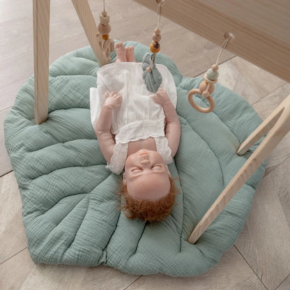 Baby crawling game blanket made of soft cotton for safe indoor play

