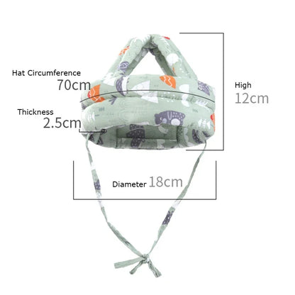 Baby head protection hat with soft padding for indoor safety and fall prevention


