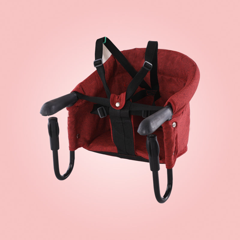 Portable baby high chair with safety belt for secure dining anywhere

