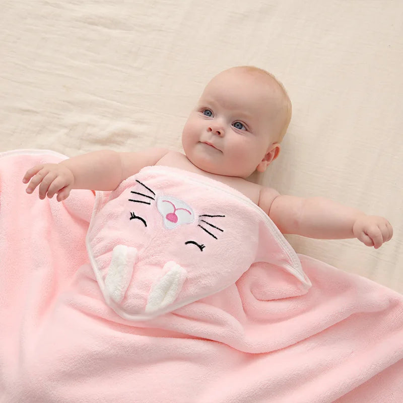 Toddler hooded bath towel used as soft baby wrap for boys and girls

