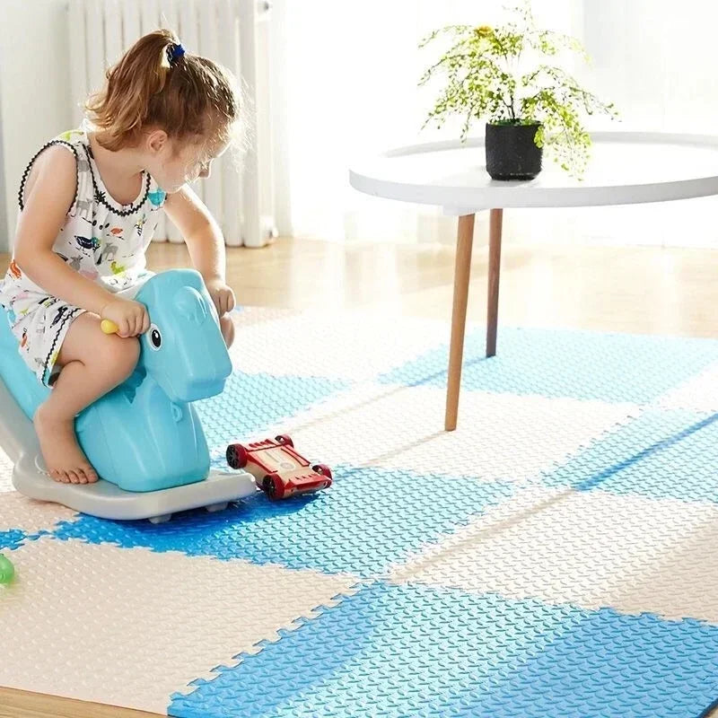 Colorful baby puzzle floor mat made of EVA foam for safe baby playtime

