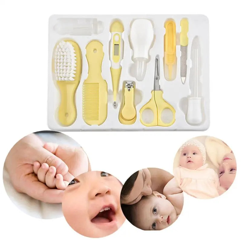 10-piece baby health care kit with thermometer and grooming tools