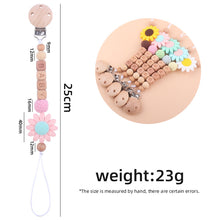 Natural soothing beech pacifier clip with silicone beads for babies


