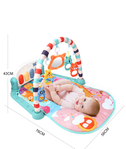 Baby pedal piano toy with music and lights for early development play

