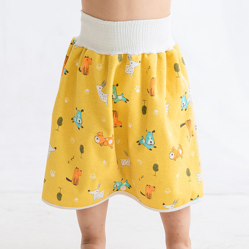 Leak-proof baby waterproof training pants with soft cotton skirt for toddlers

