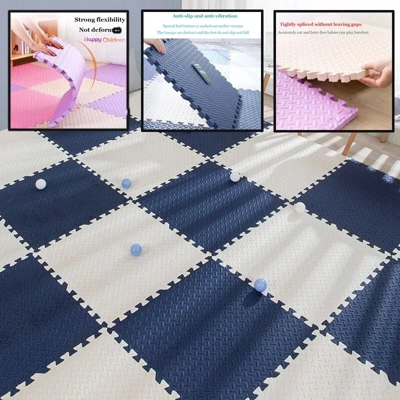 Colorful baby puzzle floor mat made of EVA foam for safe baby playtime

