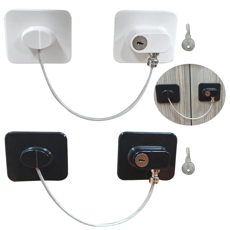 Key-operated baby safety lock for cabinets and refrigerators