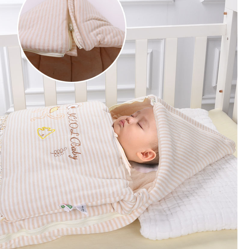 Cozy cotton baby sleeping bag swaddle for infant and toddler warmth

