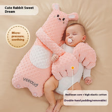 Palm-shaped baby soothing pillow for anti-startle and calming sleep

