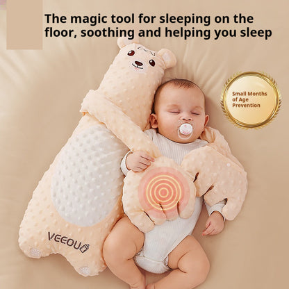 Palm-shaped baby soothing pillow for anti-startle and calming sleep

