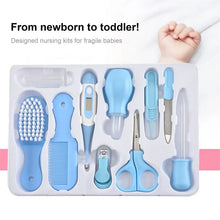 10-piece baby health care kit with thermometer and grooming tools