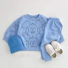 Cute baby summer clothing set with cartoon t-shirt and solid color shorts

