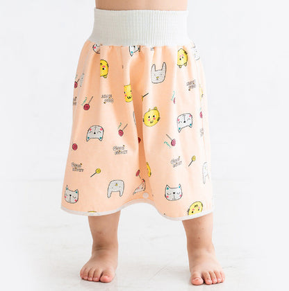 Leak-proof baby waterproof training pants with soft cotton skirt for toddlers

