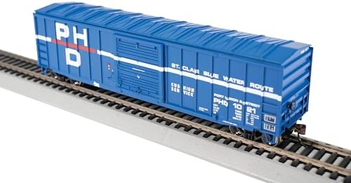 Westerfield outside braced reefer HO scale model train car by Bachmann with sliding door and Port Huron Detroit 1021 detailing