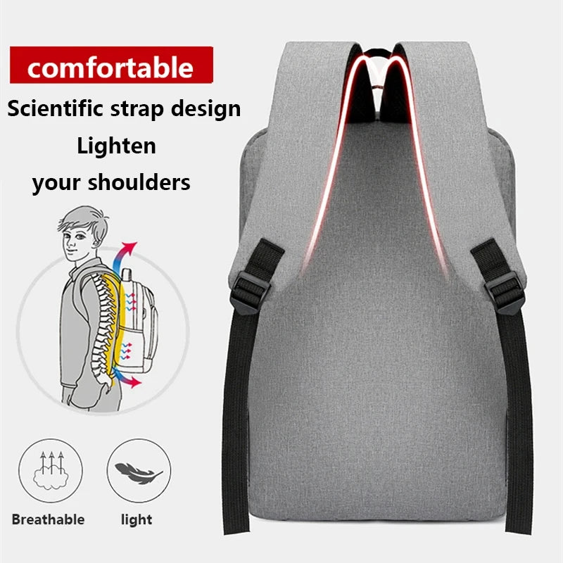 Men's waterproof laptop backpack with USB charging port and 15.6-inch capacity