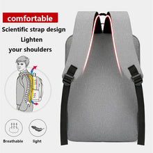 Men's waterproof laptop backpack with USB charging port and 15.6-inch capacity