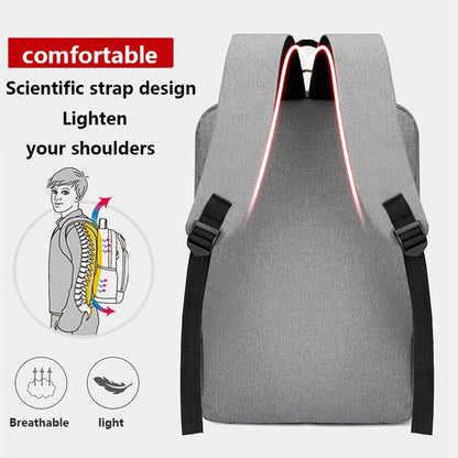 Men's waterproof laptop backpack with USB charging port and 15.6-inch capacity