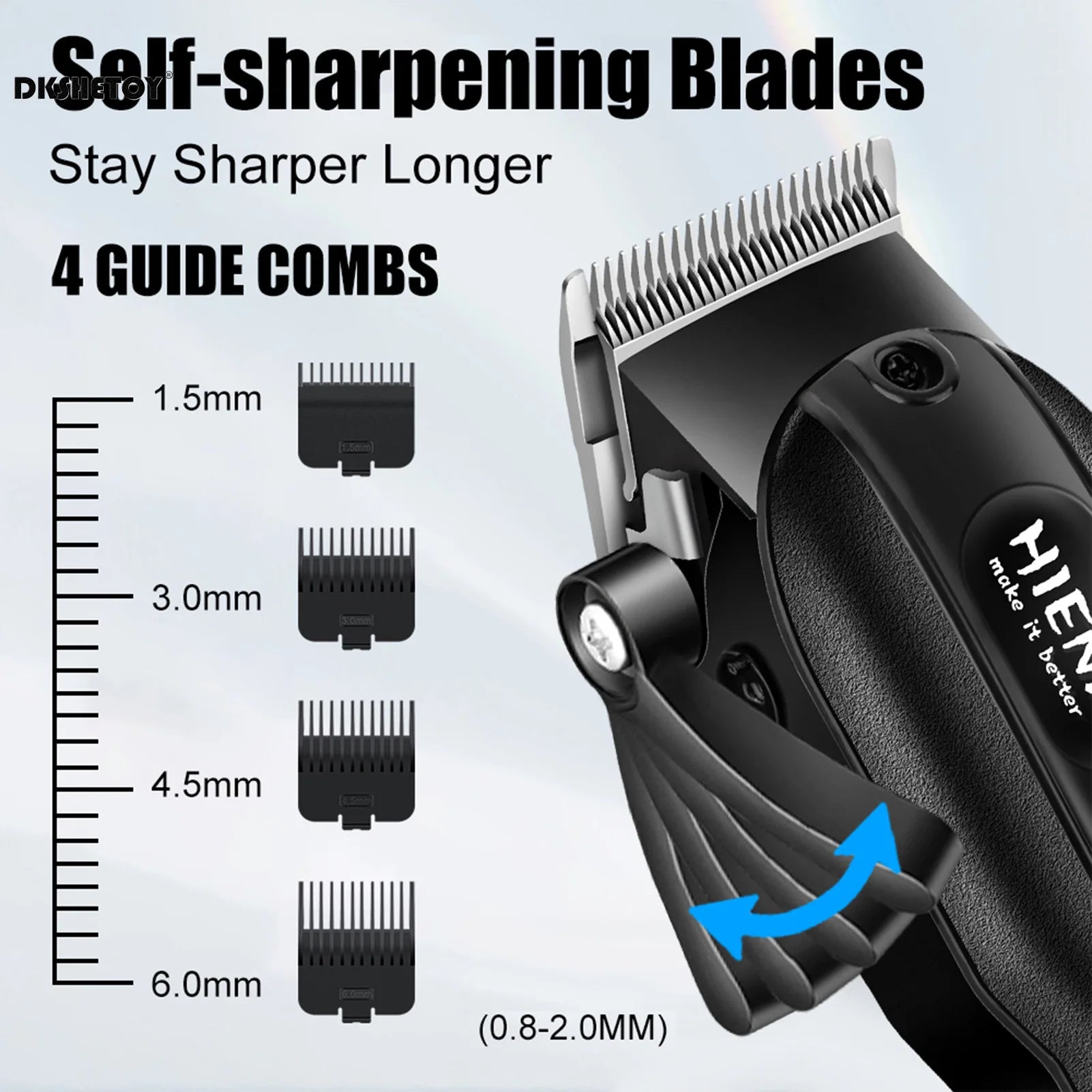 Professional barber clippers with digital display for haircut and beard