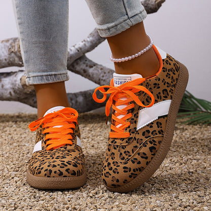 Large Size Color Blocked Round Toe Women's Shoes