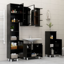 vidaXL 4 Piece Bathroom Furniture Set Black Engineered Wood