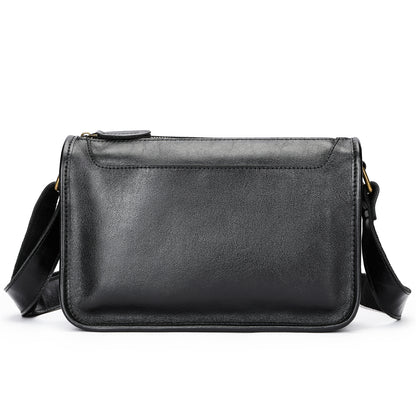 Genuine Leather Mens Shoulder Fashion Saddle Leather Crossbody Casual Messenger Bag