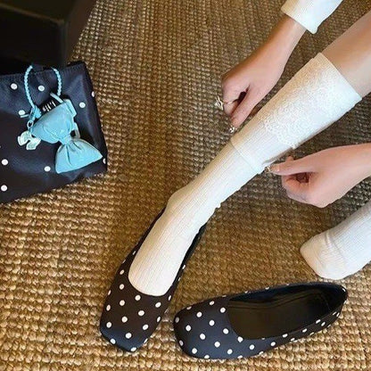 2026 Spring Retro Ballet Flats For Women-French Square Toe Slip-On Loafers, Vintage Grandma Shoes