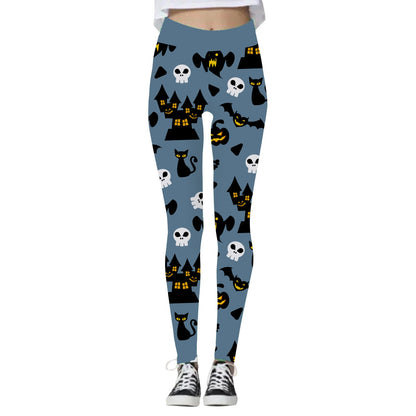 Women's Halloween High Waist Yoga Leggings, Halloween yoga pants, yoga pants, Scary leggings